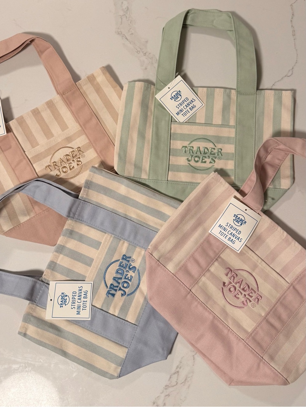 NWT Trader Joe’s Striped Canvas Mini Tote